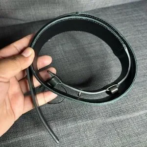 M.M Lafleur Green Leather Satin Belt MM Lafleur | Accessories | Mm Lafleur Green Leather Satin  main image 3